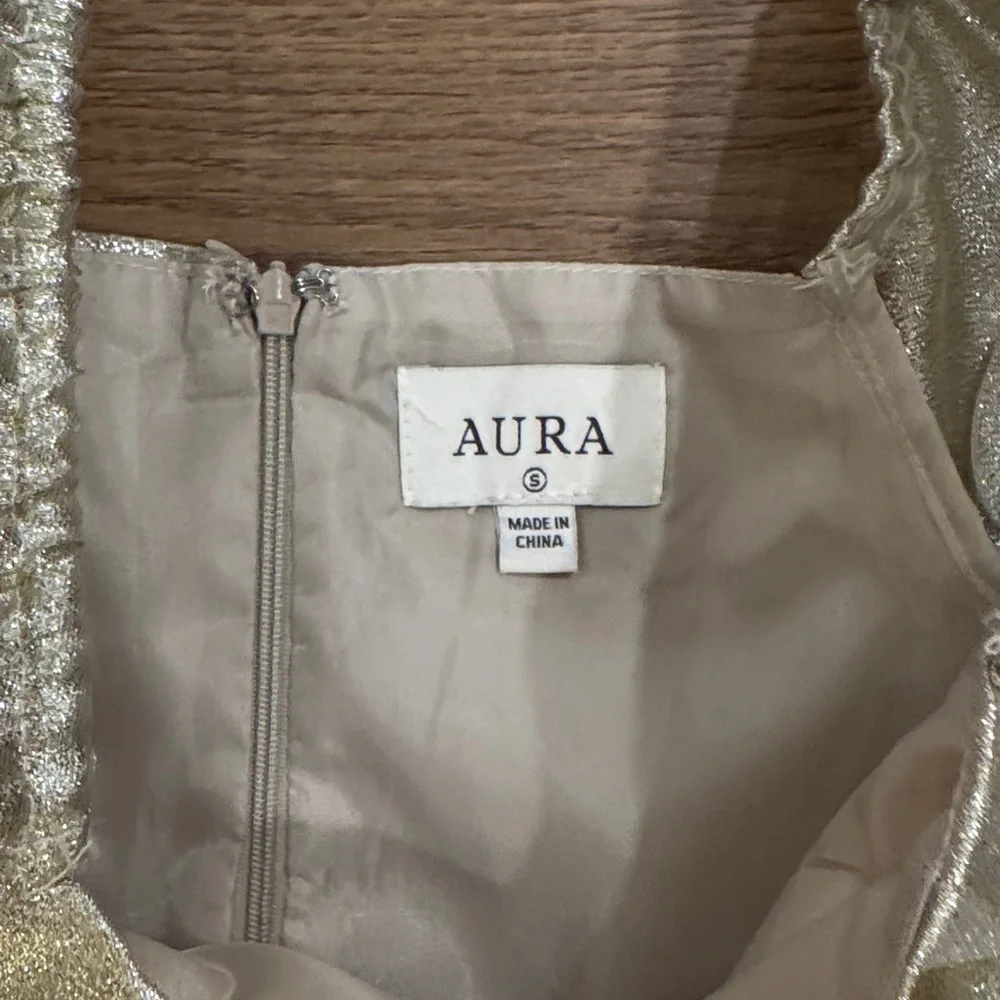 Aura Gold Shimmer Maxi Dress - Picture 5 of 6